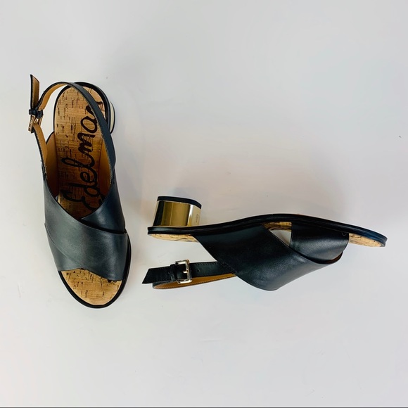 Sam Edelman Heels 7.5 Slingback Vegan Gold Heels - Picture 2 of 8